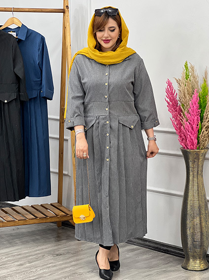 مانتو پیراهنی وصال طوسی 1