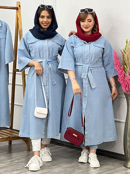 مانتو جین کاغذی آبی 1