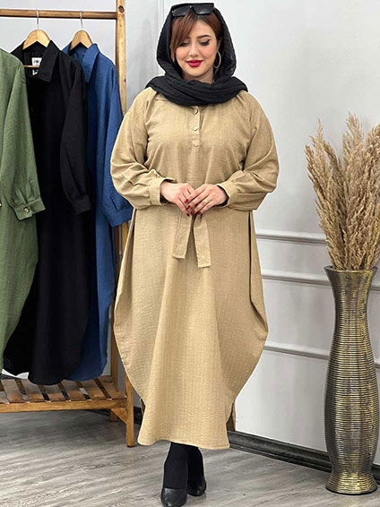 پیراهن گلکو نسکافه ای 1