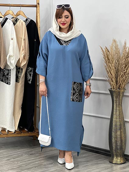 پیراهن طاووس آبی 1