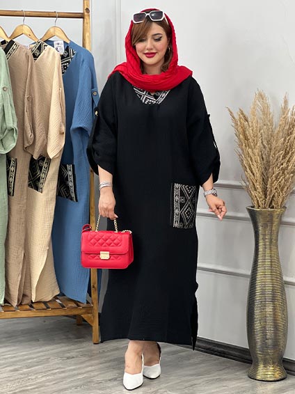 پیراهن طاووس مشکی 1