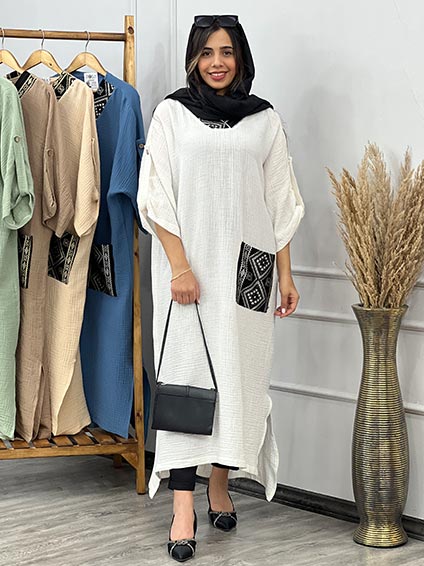 پیراهن طاووس سفید 1