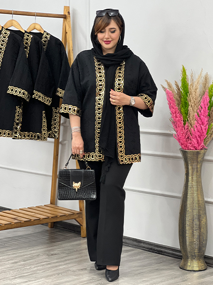 مانتو طلا مشکی 1