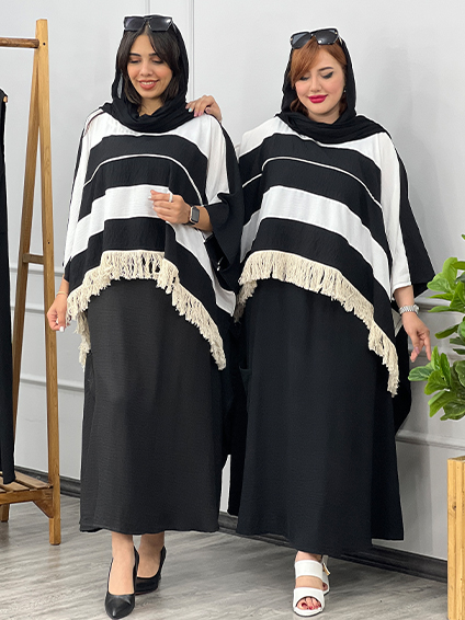 پیراهن رویه دار مه لقا مشکی 1