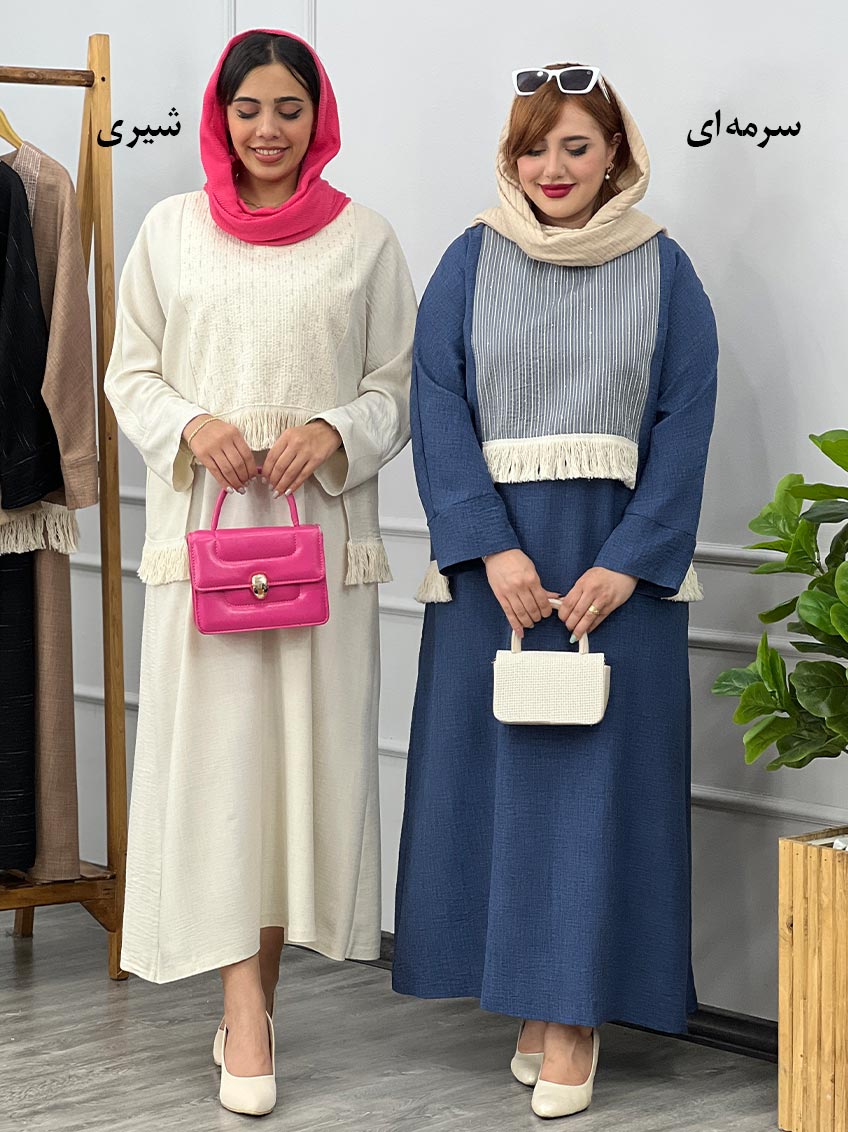 پیراهن زنانه سرمه ای 1