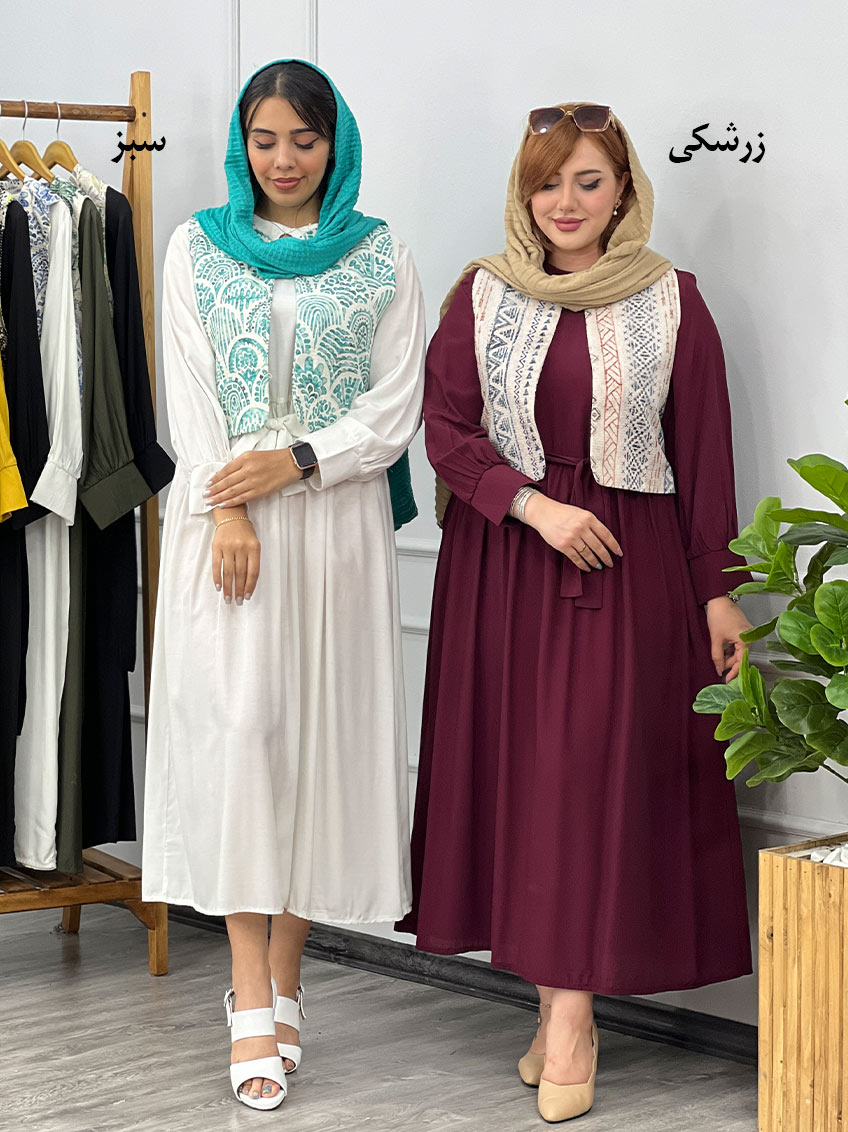  پیراهن دو تیکه زرشکی 1