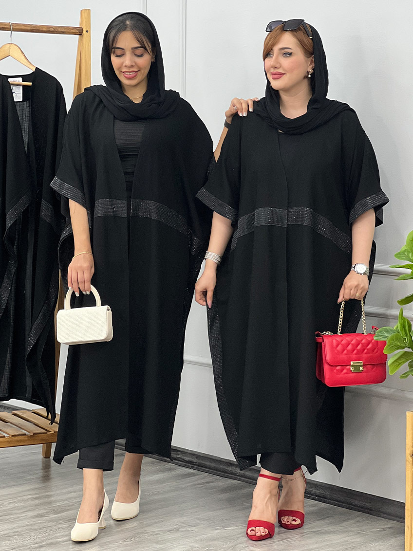 مانتو عبایی پریزاد مشکی 1