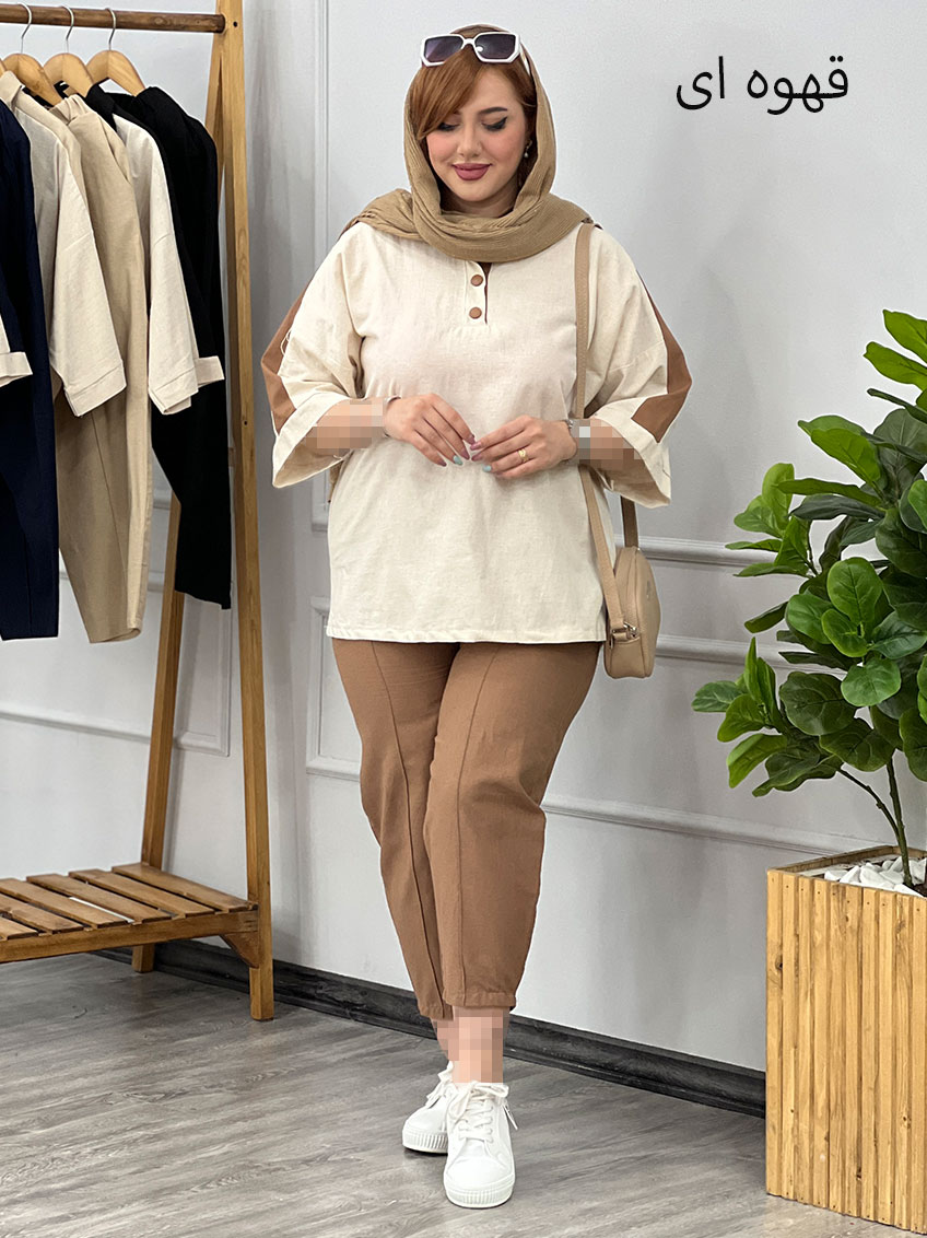 شومیز و شلوار نگار قهوه ای 1