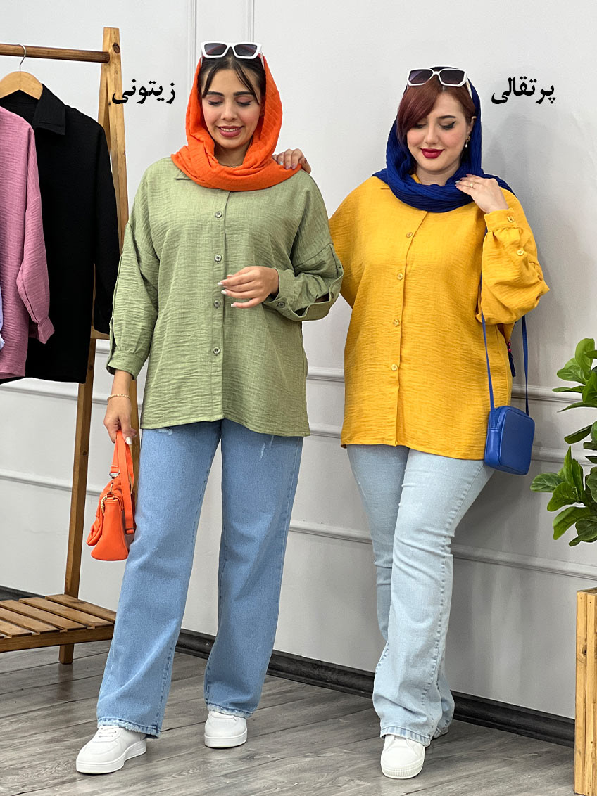 شومیز رنگ زیتونی 1