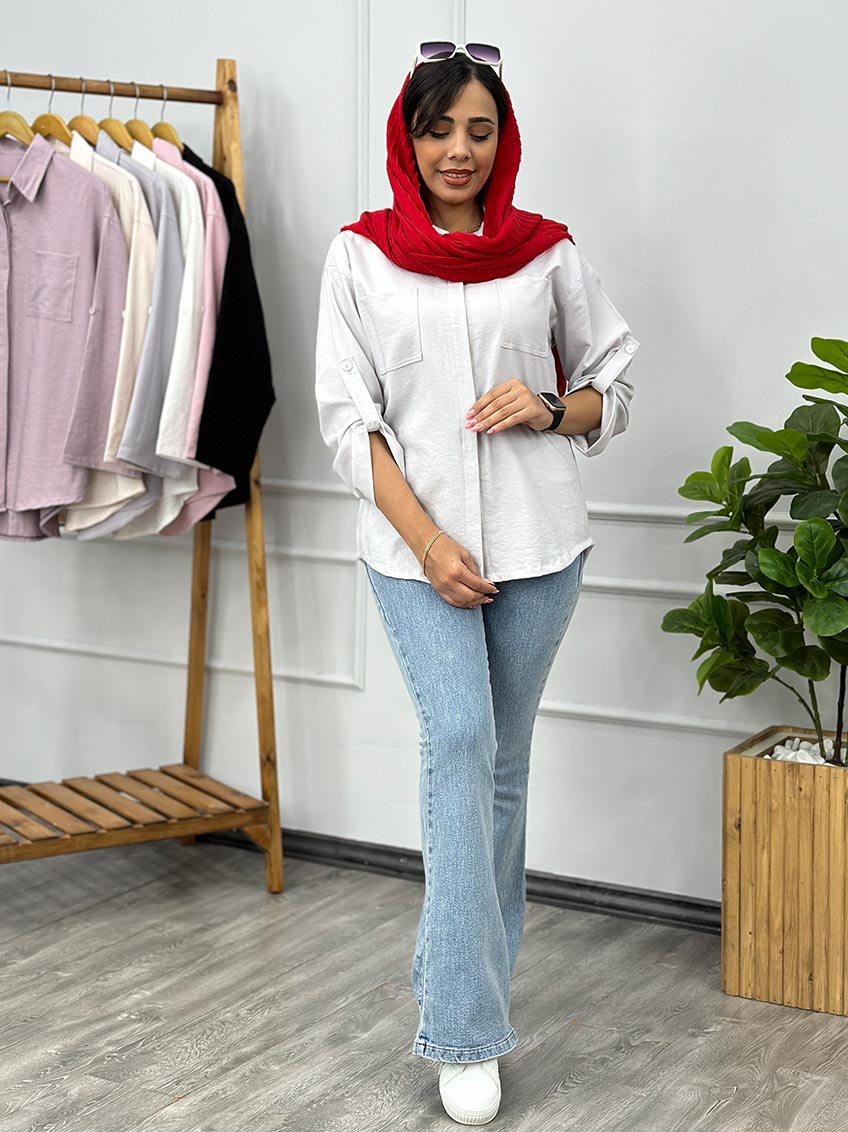 شومیز طوسی روشن 1