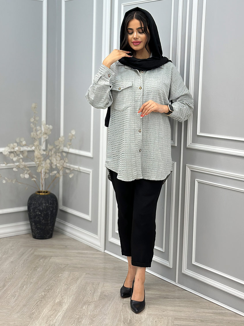 شومیز طوسی روشن 1
