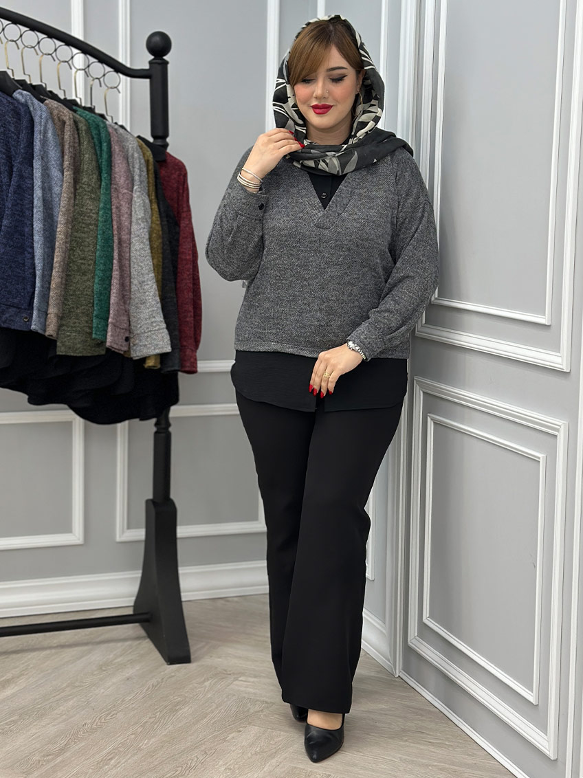 شومیز طوسی تیره 1