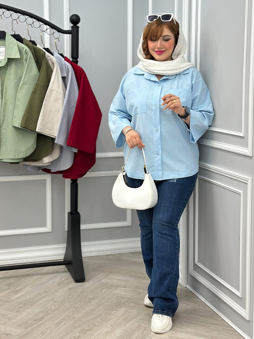 شومیز آبی روشن 1