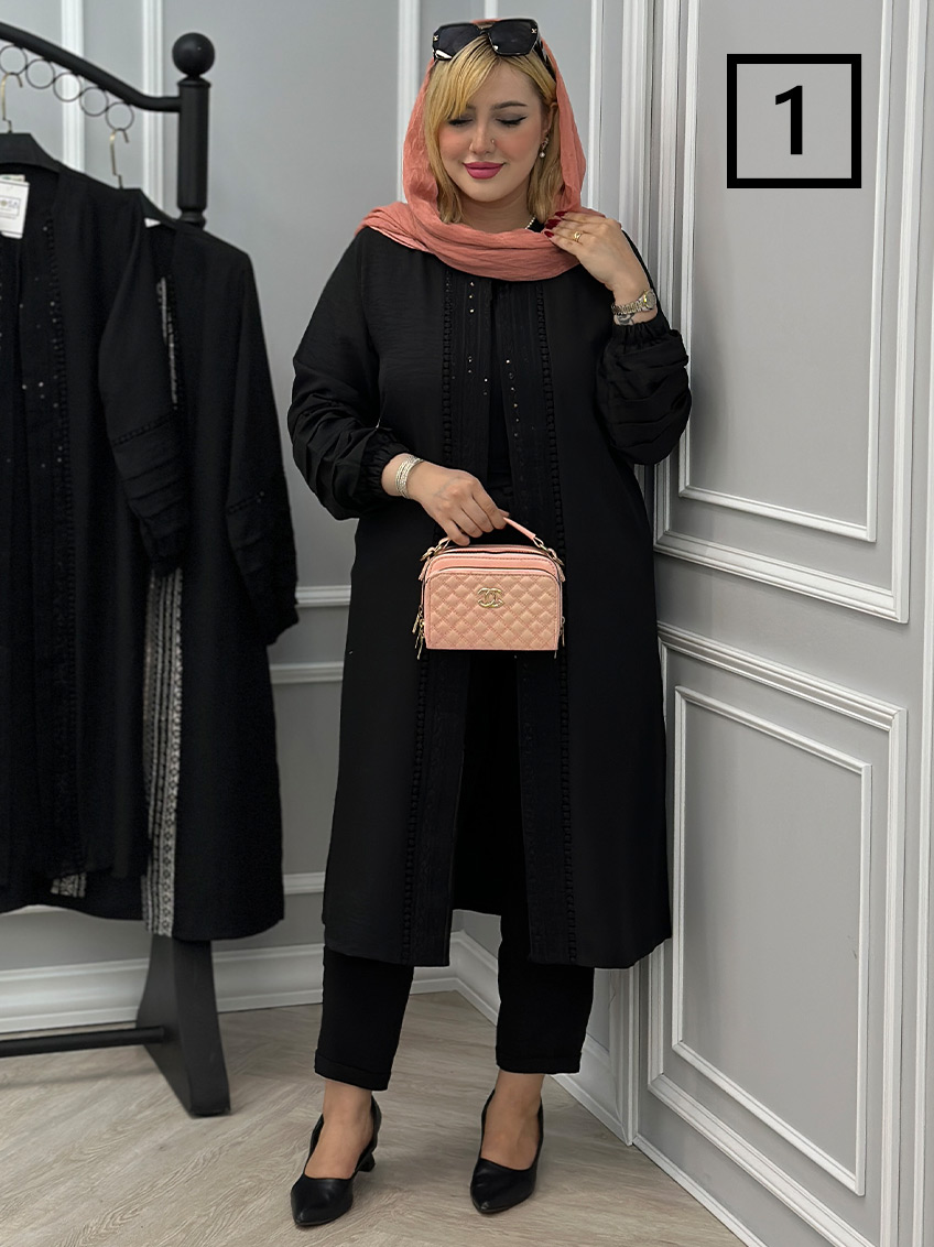 مانتو مشکی نگارین 1