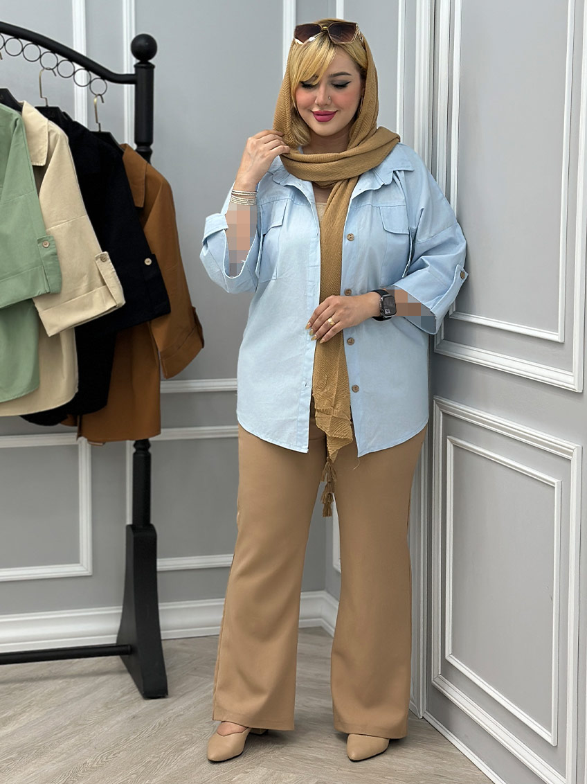 مانتو آبی روشن 1