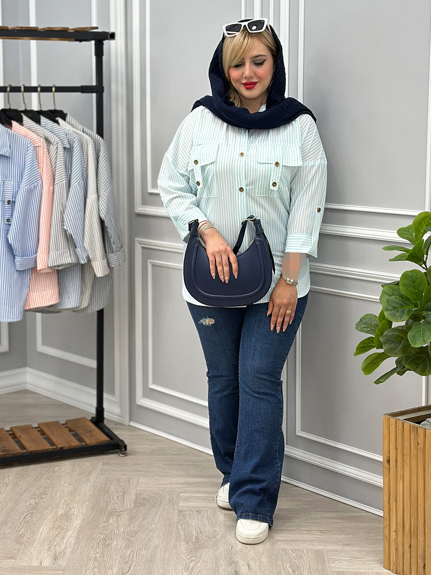 شومیز آبی روشن 1