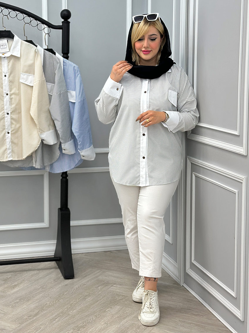 شومیز طوسی روشن 1