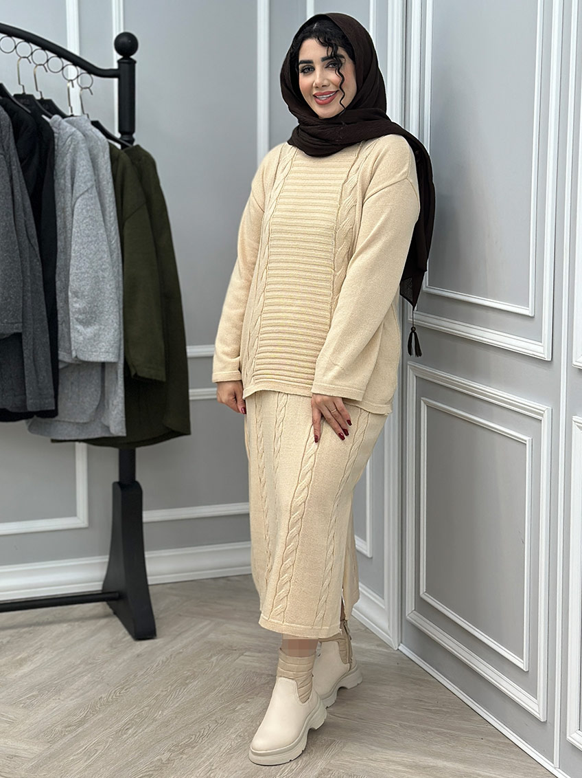 ست بلوز و دامن بافت تامیلا  1