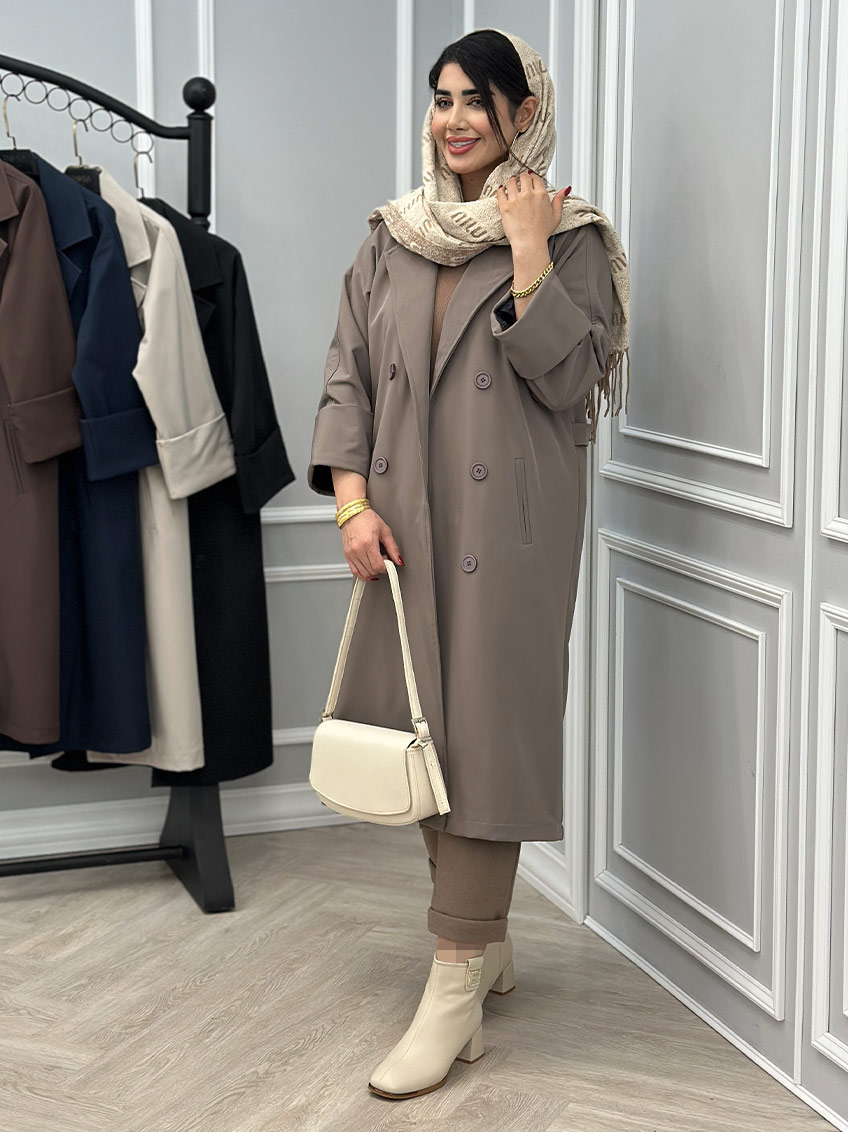 بارانی خاکی تیره 1