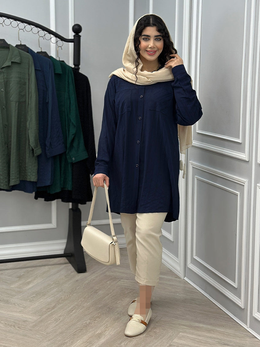 مانتو سرمه ای 1