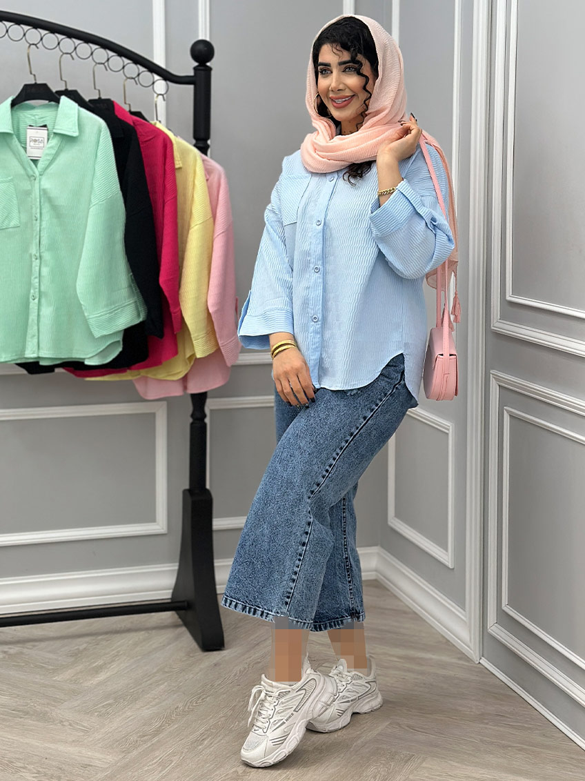 شومیز آبی روشن 1