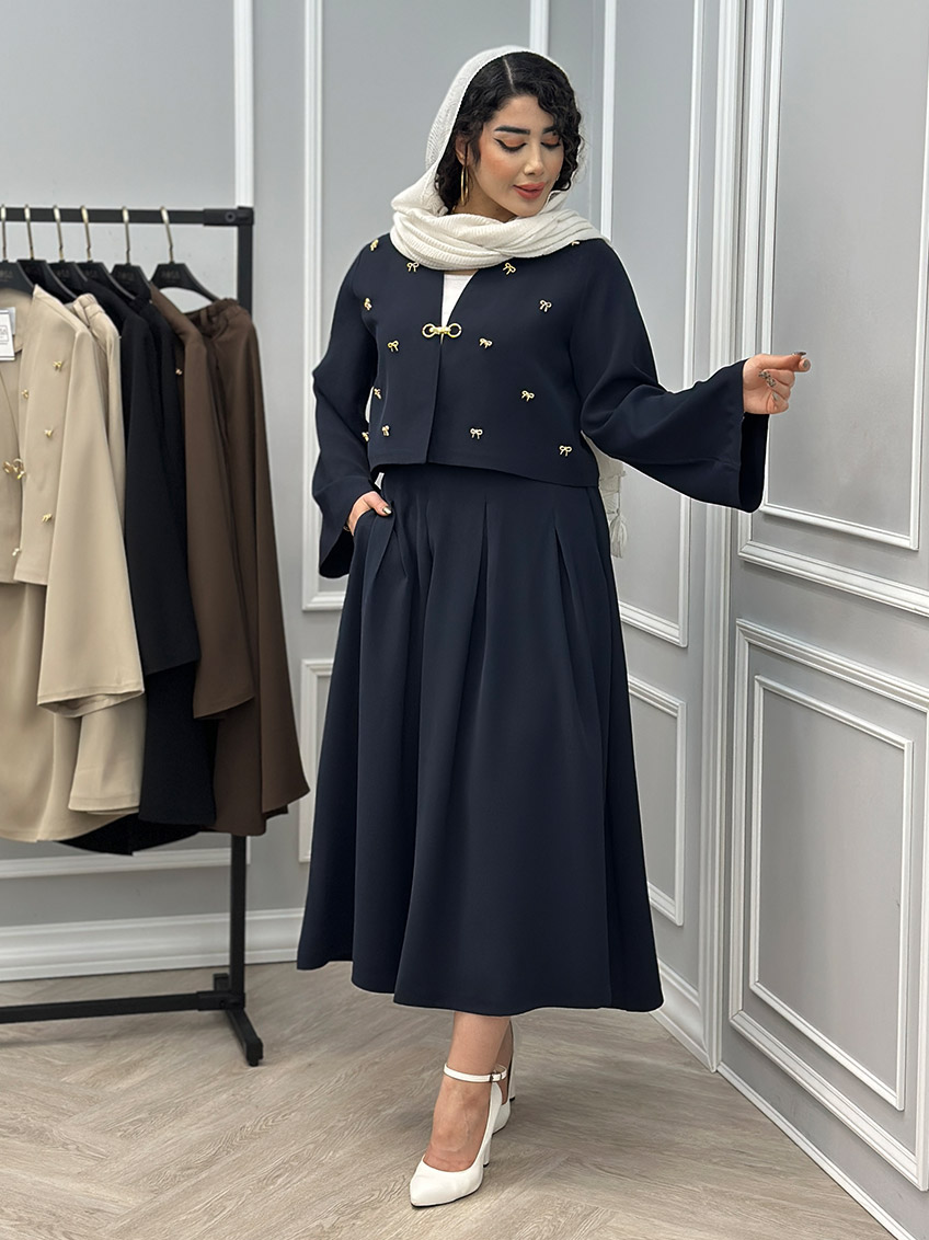 کت و دامن کرپ ارکیده 1