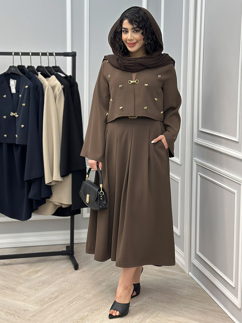 کت و دامن کرپ ارکیده 1