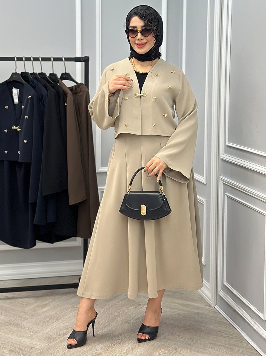 کت و دامن کرپ ارکیده 1