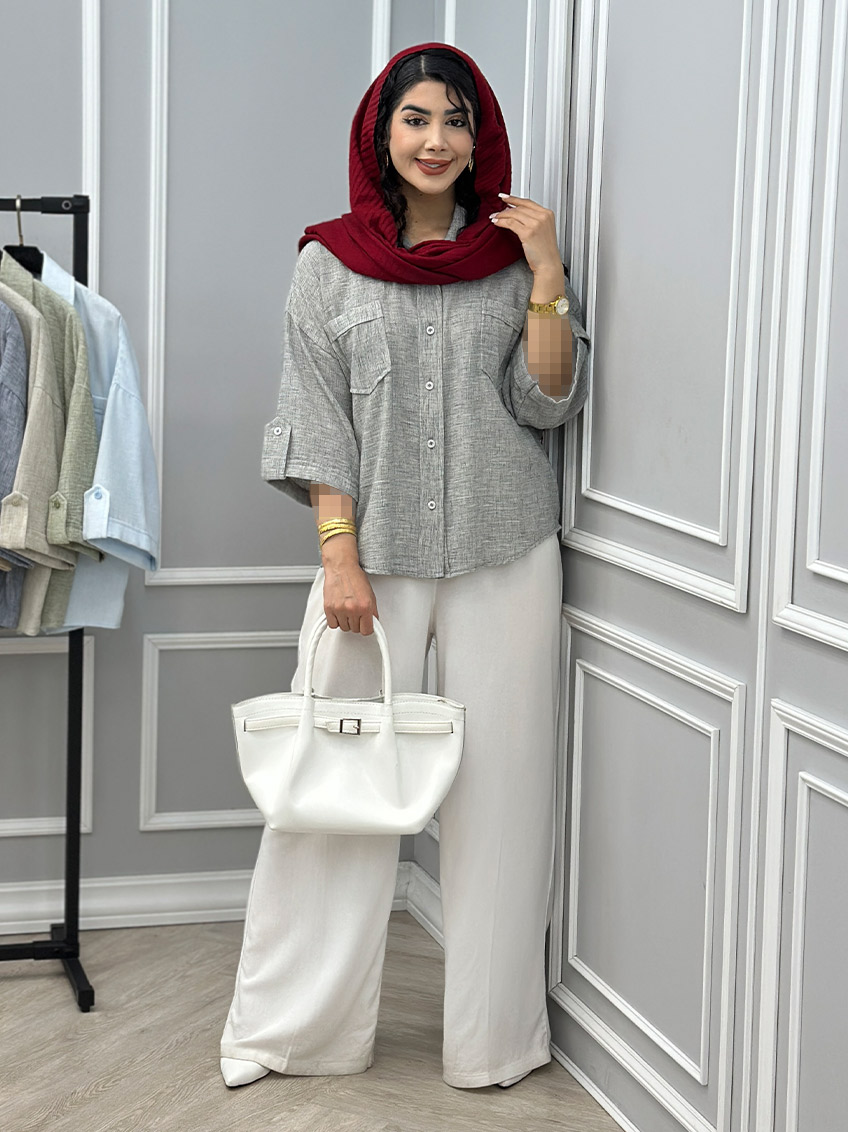 شومیز لینن سادین  1
