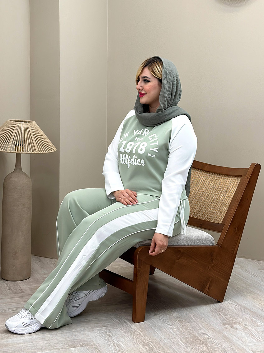 ست کراپ و شلوار دلینا کد : 5073