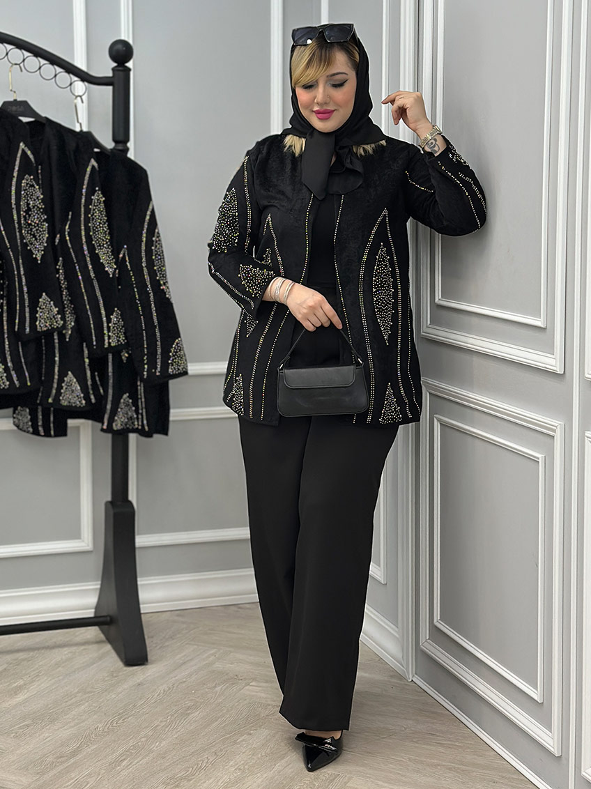کت مخمل منجوق کد : 8069
