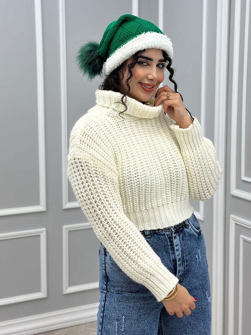 کلاه بافت پوم پوم کد : 9057