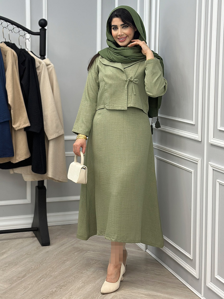 کت و دامن شانتون مدل شاهپر کد : 10338