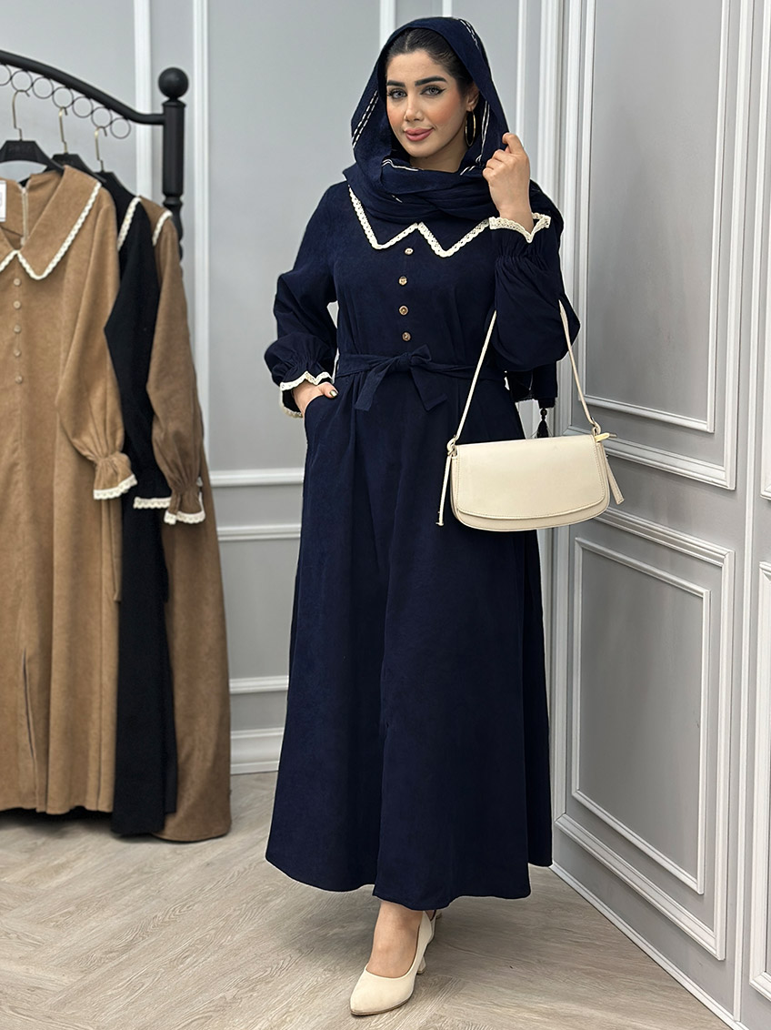 پیراهن مخمل کبریتی پرلان کد : 10343