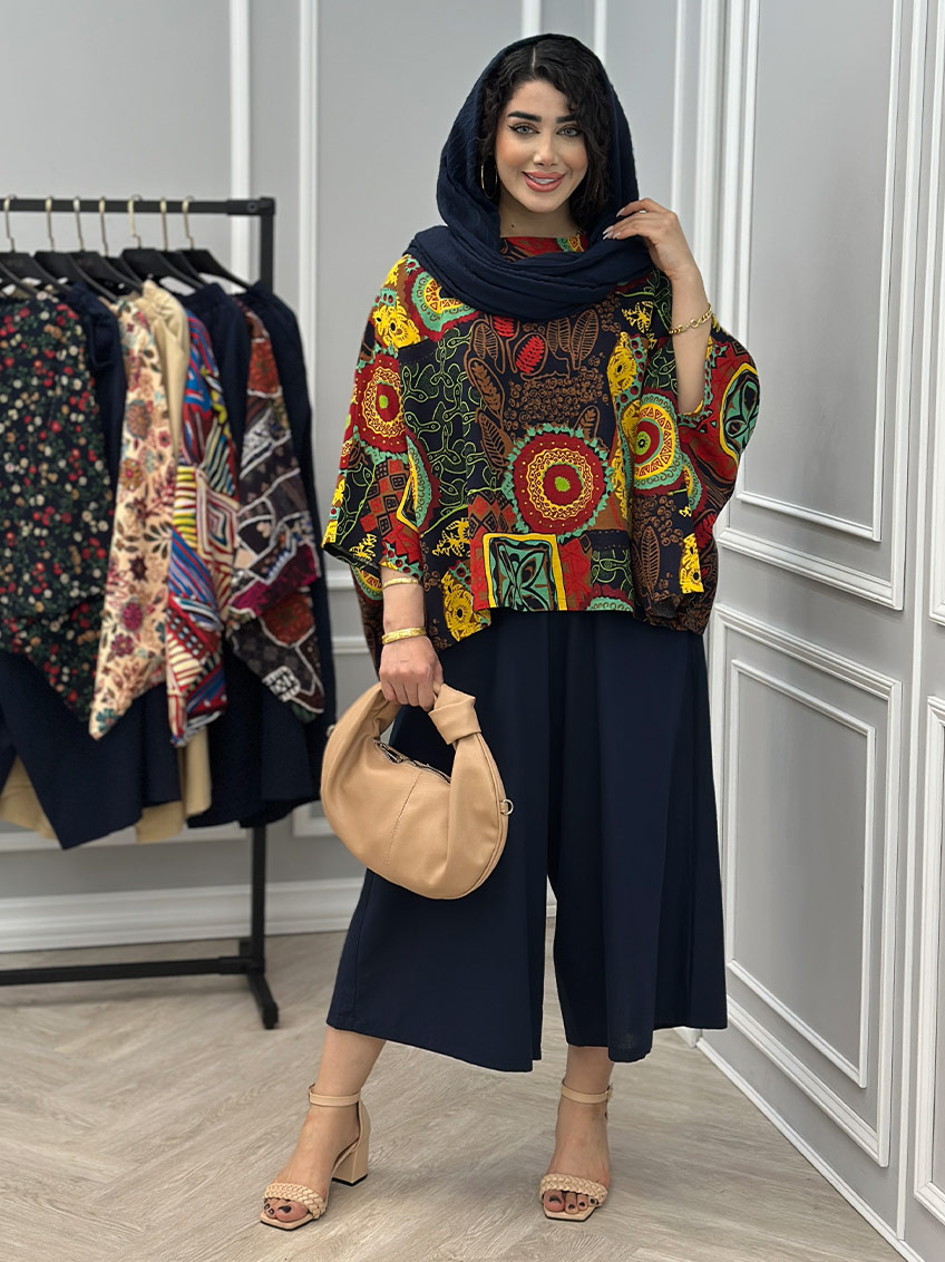 ست پانچ و شلوار دلارام کد : 10498