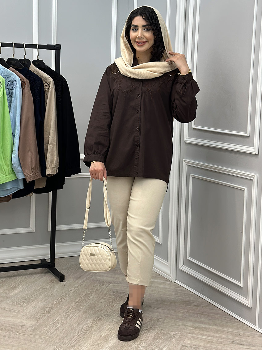 شومیز لینن جمانه کد : 10593