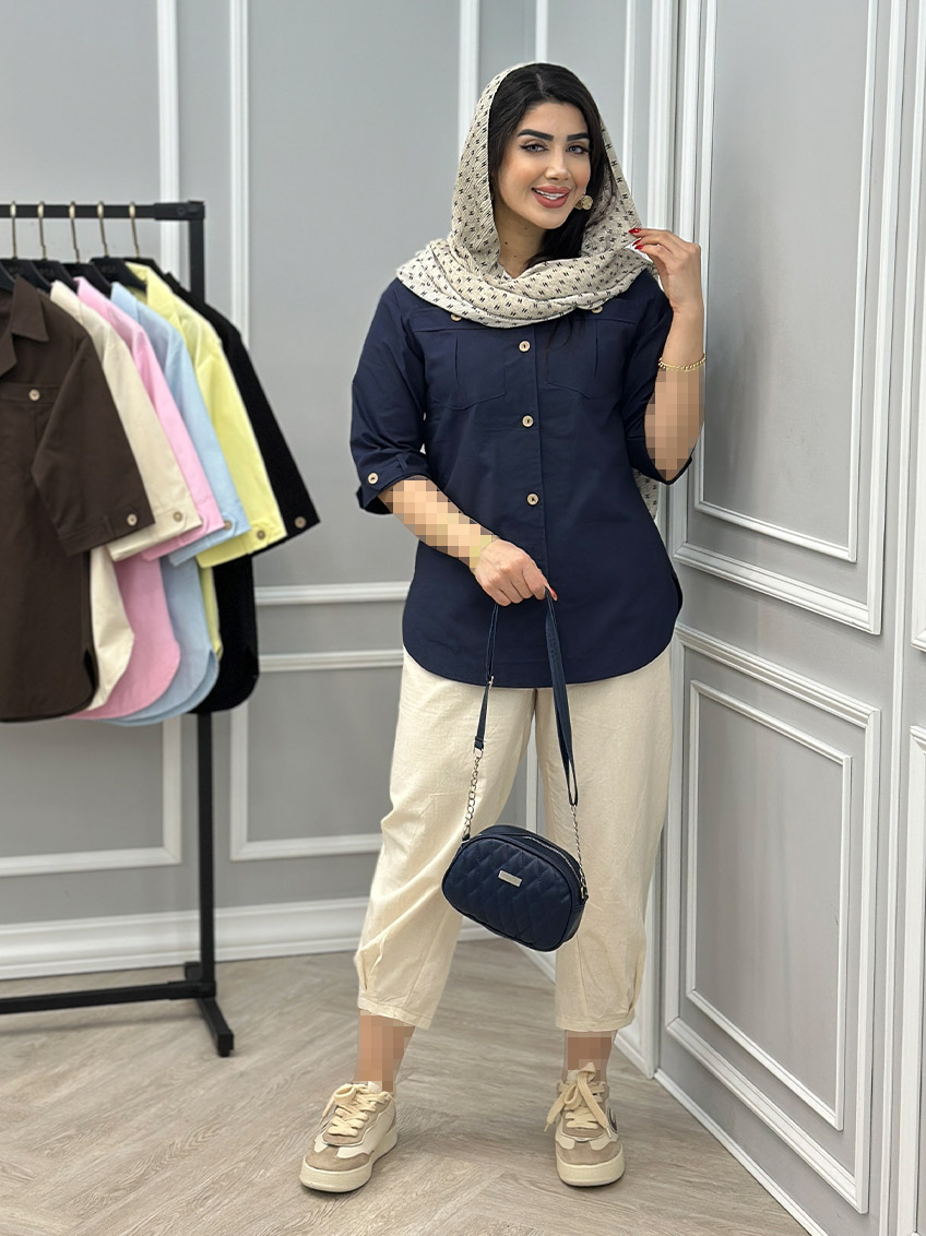شومیز لینن مهسین کد : 10785