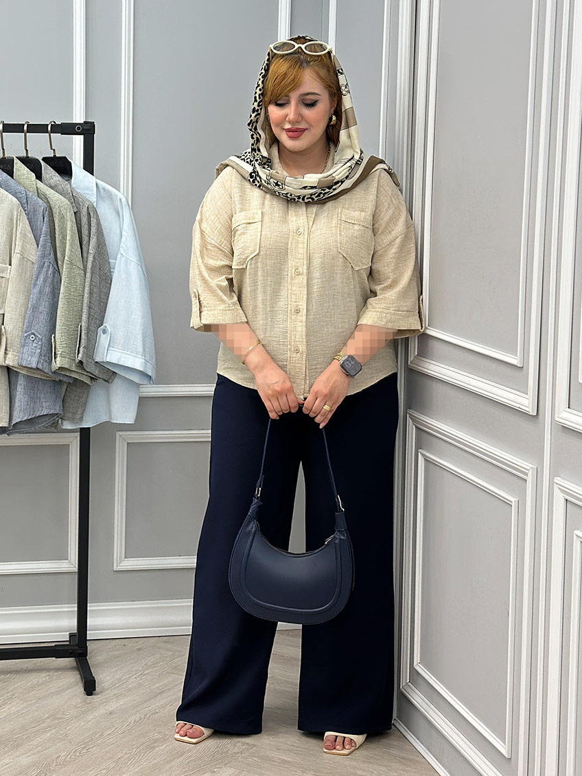 شومیز لینن سادین کد : 110358