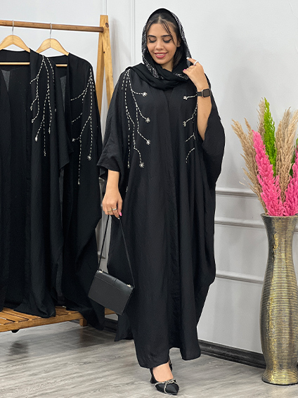  مانتو عبایی عصمت مشکی 2