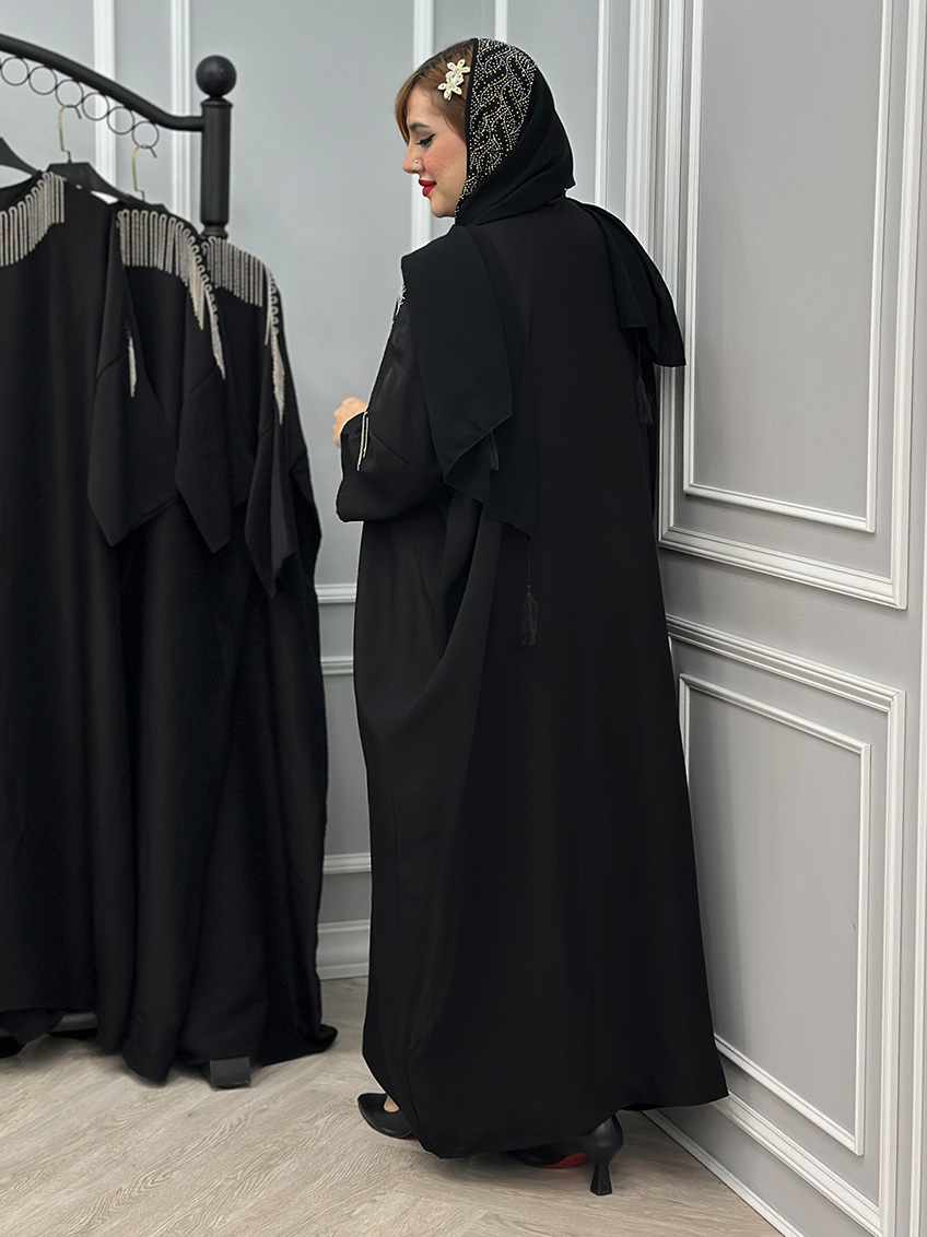 پیراهن عبایی مشکی زرین کد : 2636 2
