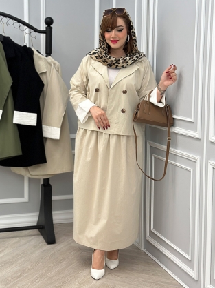 کت و دامن لینن آنیا کد : 2744