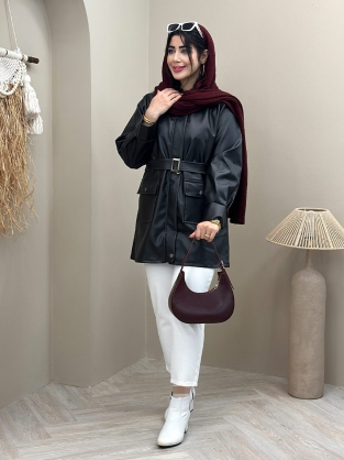 کت چرم آتنا کد : 6091