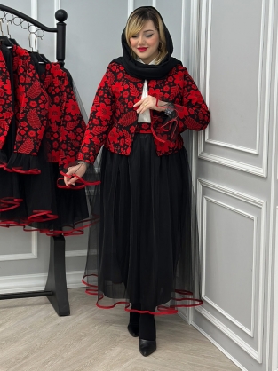 کت و دامن نور گل کد : 10009