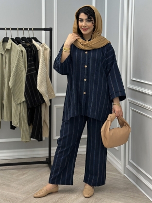 ست شومیز و شلوار کارن کد : 10421