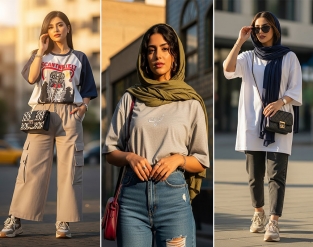 استایل با تیشرت اورسایز