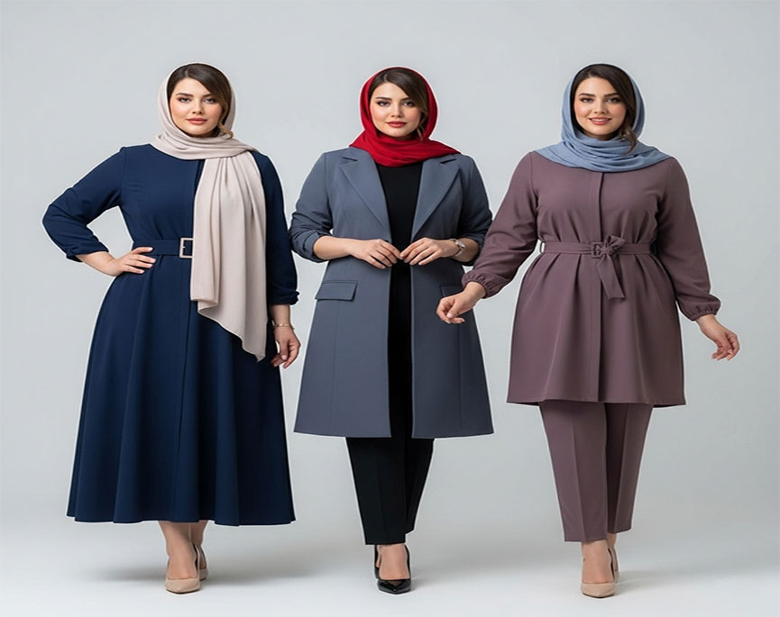 لباس با طرح ریز و منظم برای خانم پلاس‌سایز